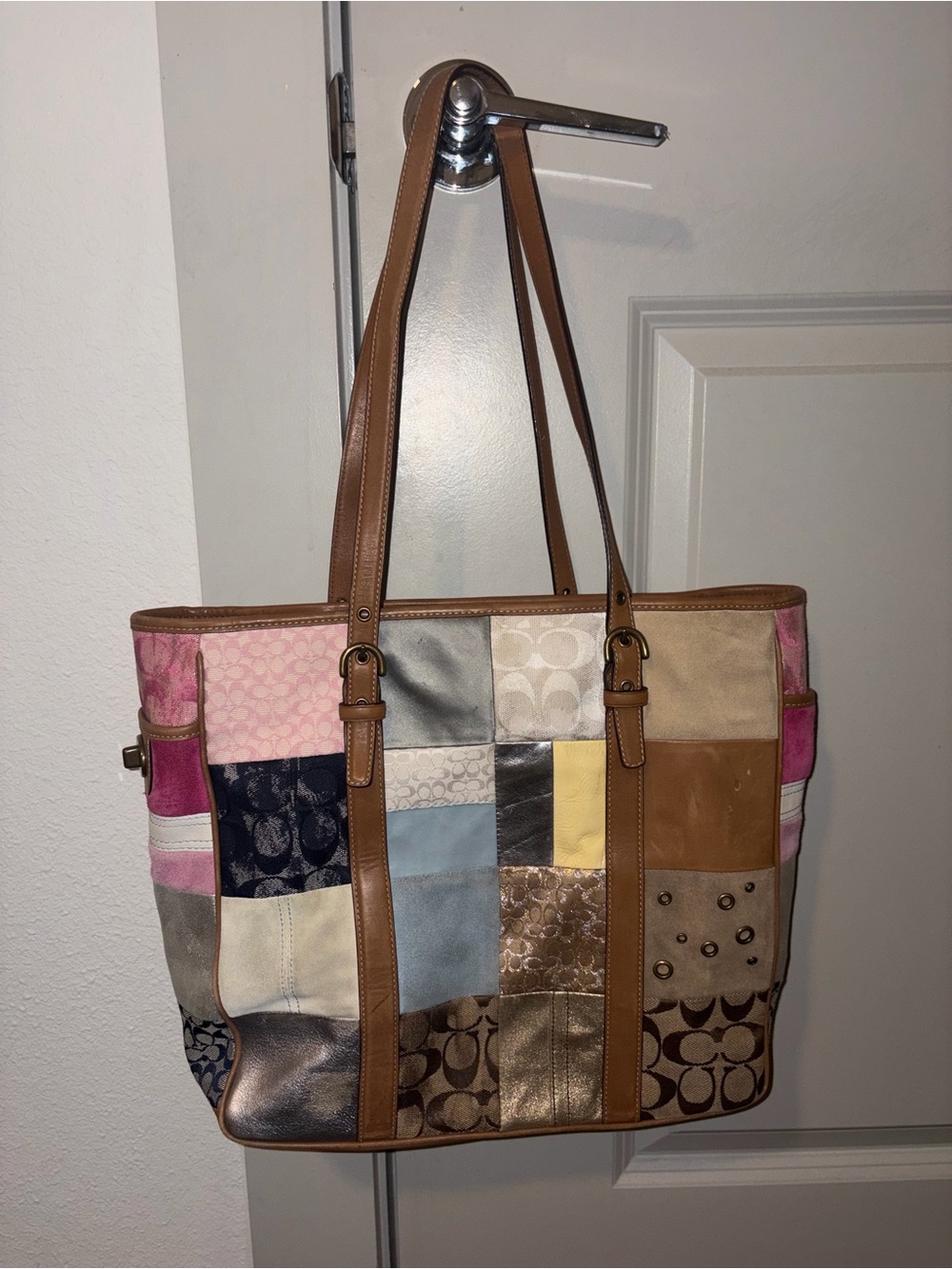 Coach Patchwork Tote Bag in Multicolor